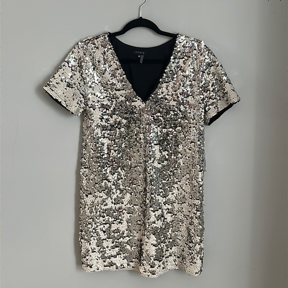 1.STATE Sequin T-shirt Dress XS - New With Tags